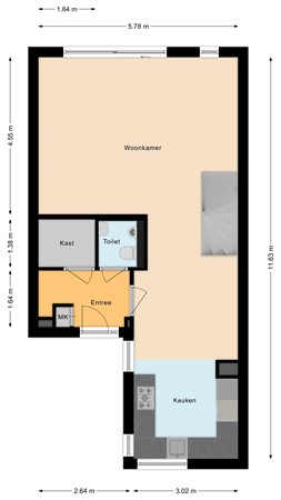 Floorplan - Kwikstaart 5, 2411 MX Bodegraven